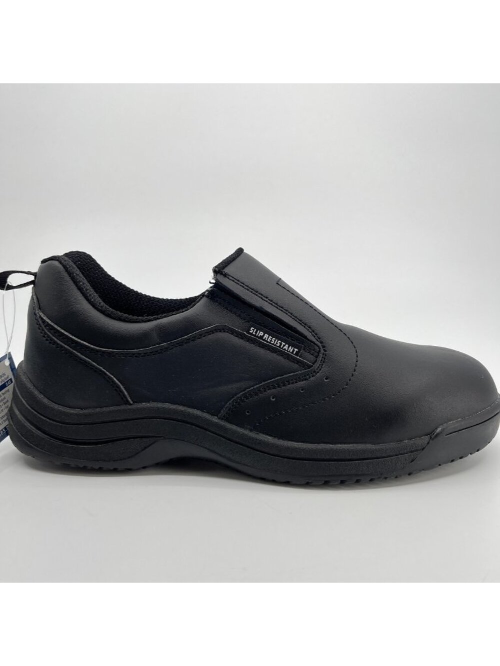 Skidbuster S5077 Mens Size 9 Black Leather Slip-Resistant Slip On Work Shoes